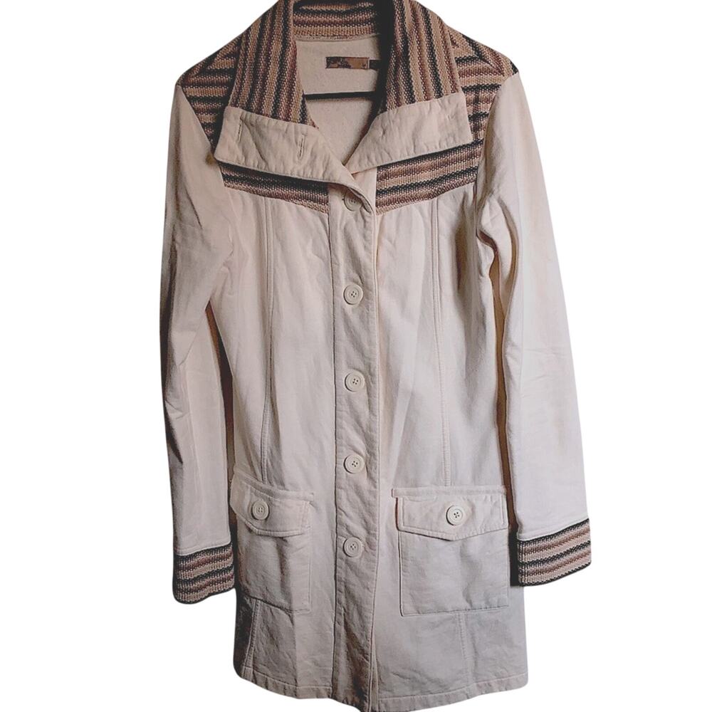 PrAna 100% cotton Rowen Knit Button Front Jacket Coat Medium - Picture 8 of 8
